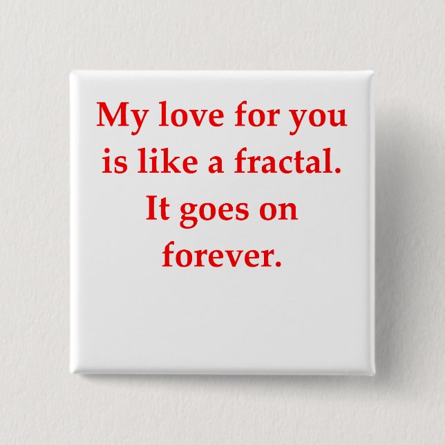 math geek love pick up line 2 inch square button (Front)