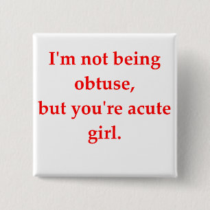 math geek love pick up line 2 inch square button