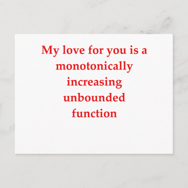 math geek love pick up line postcard (Front)
