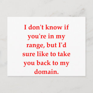 math geek love pick up line postcard