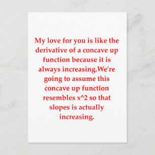 math geek love pick up line postcard