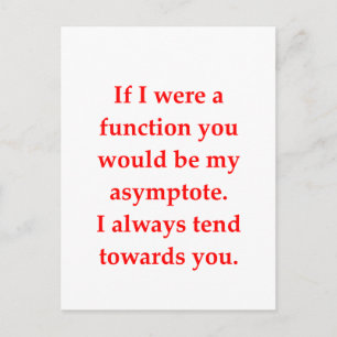 math geek love pick up line postcard