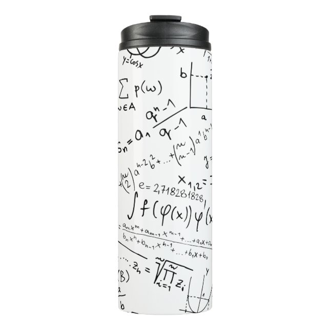 Math Geek, Mathematics Problem Solving Pattern Thermal Tumbler (Front)