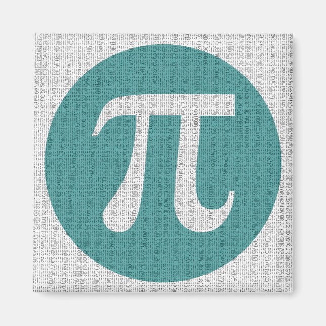 Math geek Pi symbol, blue circle and digits. Magnet (Front)