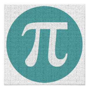 Math geek Pi symbol, blue circle and digits. Photo Print