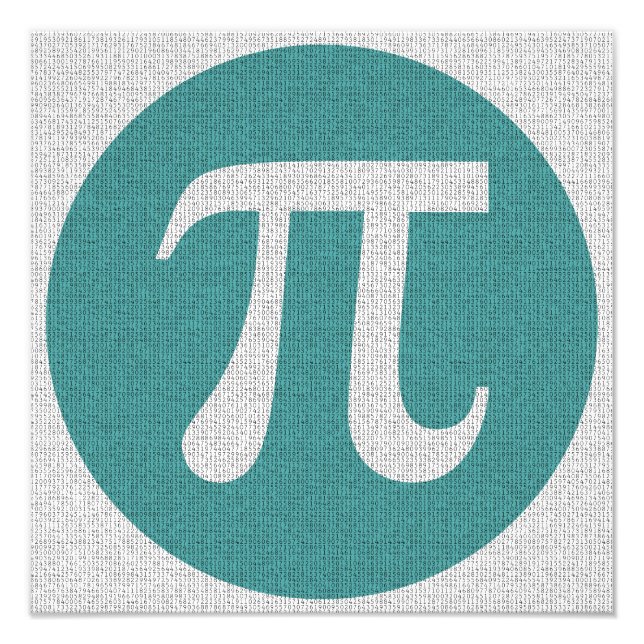 Math geek Pi symbol, blue circle and digits. Photo Print (Front)