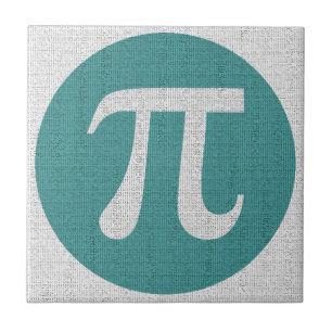 Math geek Pi symbol, blue circle and digits. Tile
