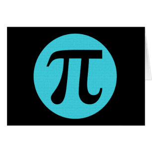 Math geek Pi symbol, blue on black