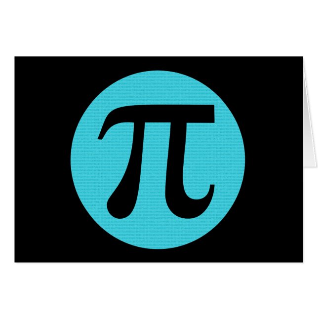 Math geek Pi symbol, blue on black (Front Horizontal)