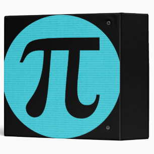 Math geek Pi symbol, blue on black Binder