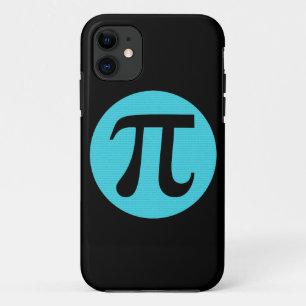 Math geek Pi symbol, blue on black iPhone 11 Case