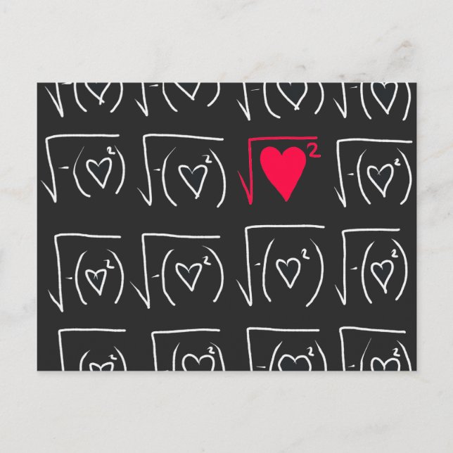Math geek romance: find real love postcard (Front)