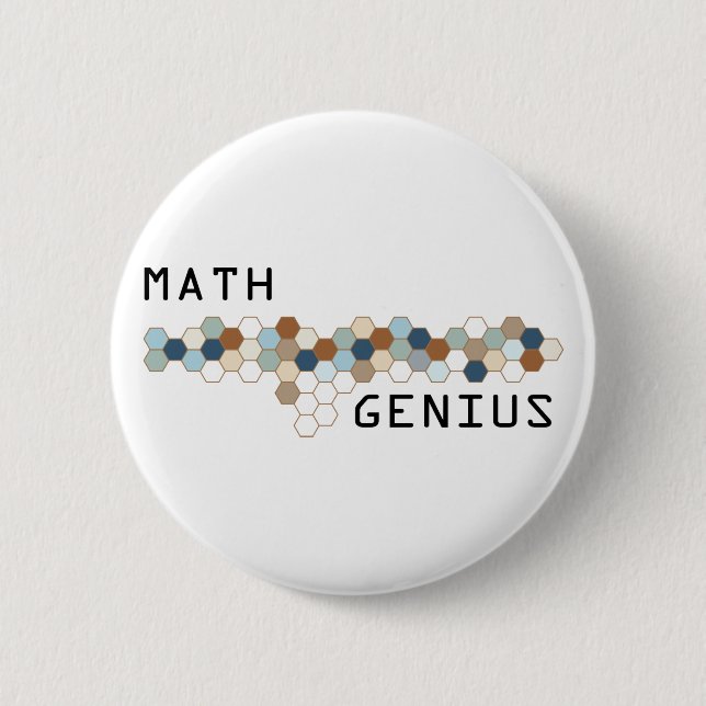Math Genius 2 Inch Round Button (Front)