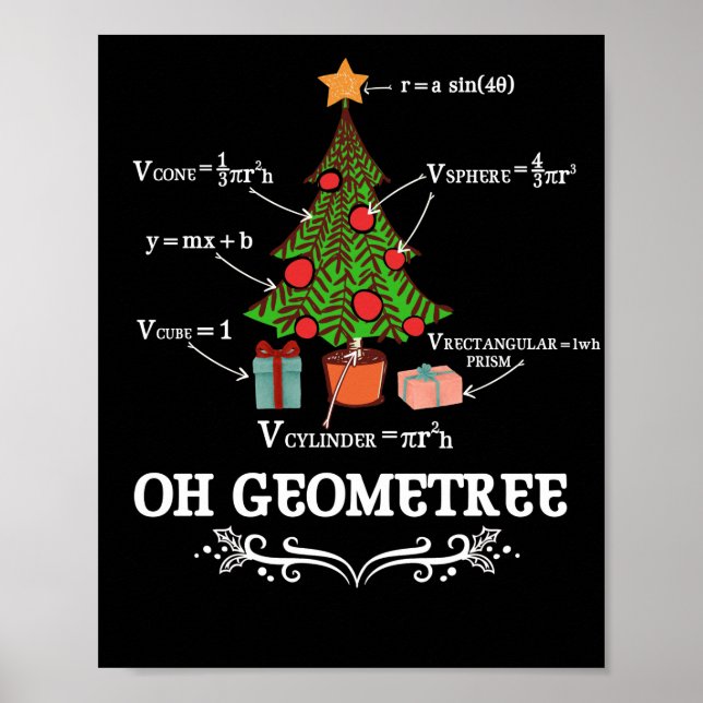 Math Geometry Christmas Tree Geometree Teacher Poster (Front)