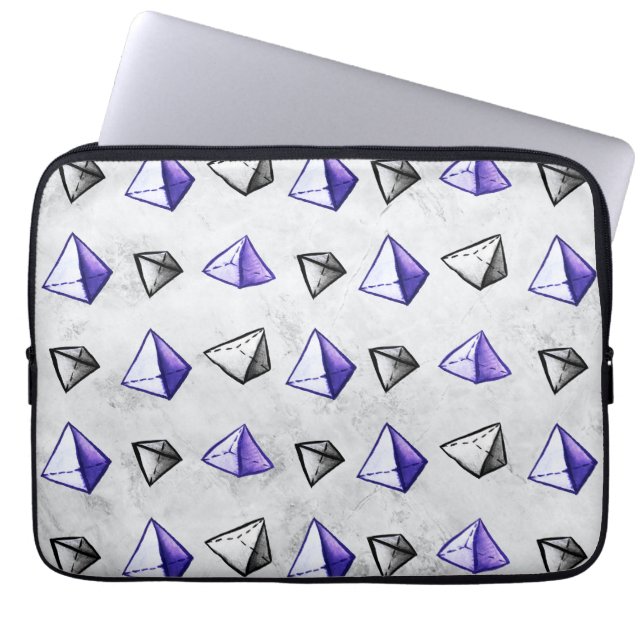 Math Geometry Geek Pyramid Pattern Laptop Sleeve (Front)