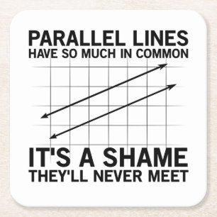 Math Geometry Mathematics Teacher Students Gift Square Paper Coaster