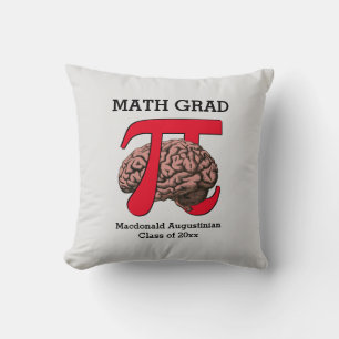 MATH GRAD Pi Brain  Graduation Throw Pillow
