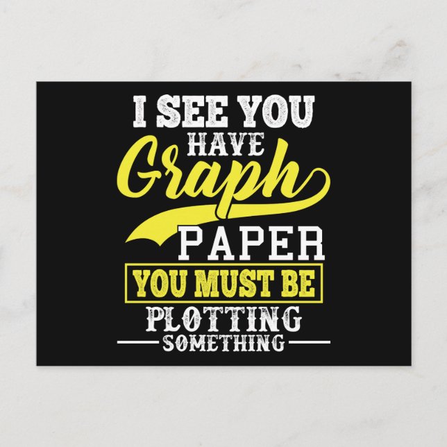 Math Graph paper plotting something Pun Teacher Postcard (Front)