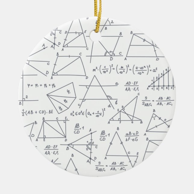 Math Hand Written Calculations Illustrations Ceramic Ornament (Front)