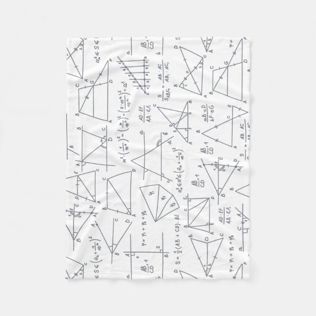 Math Hand Written Calculations Illustrations Fleece Blanket (Front)
