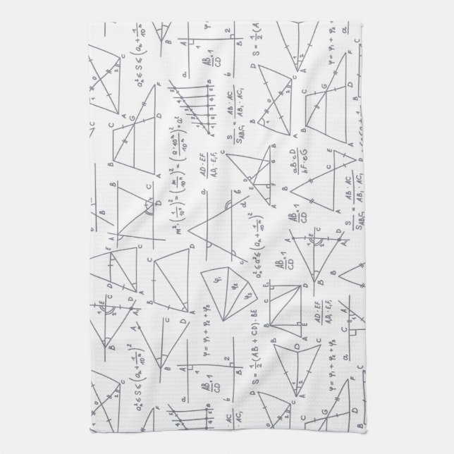 Math Hand Written Calculations Illustrations Kitchen Towel (Vertical)