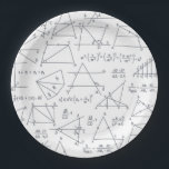 Math Hand Written Calculations Illustrations Paper Plate<br><div class="desc">Math calculations and equations with graphs illustrations to wow a math nerd or teacher. Perfect gift for any mathematics lover,  accountant,  or physicist</div>