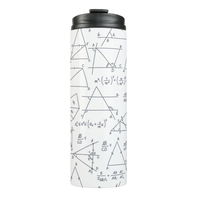 Math Hand Written Calculations Illustrations Thermal Tumbler (Front)