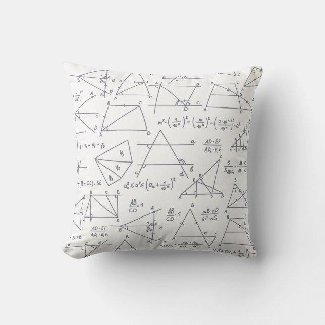 Math Hand Written Calculations Illustrations Throw Pillow (Front)