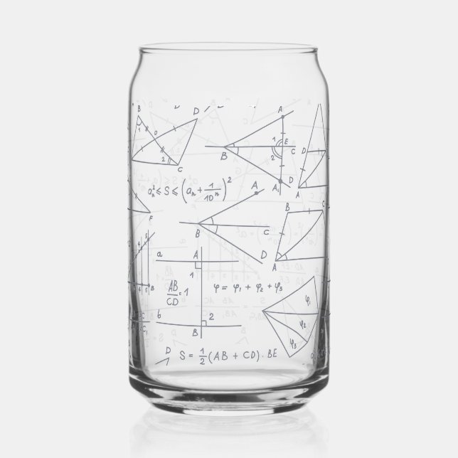 Math Handwritten Calculations Illustrations Can Glass (Front)