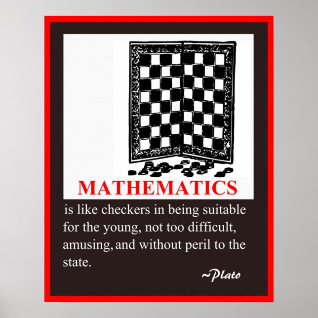 Math Humour and quote by Plato Poster (Front)