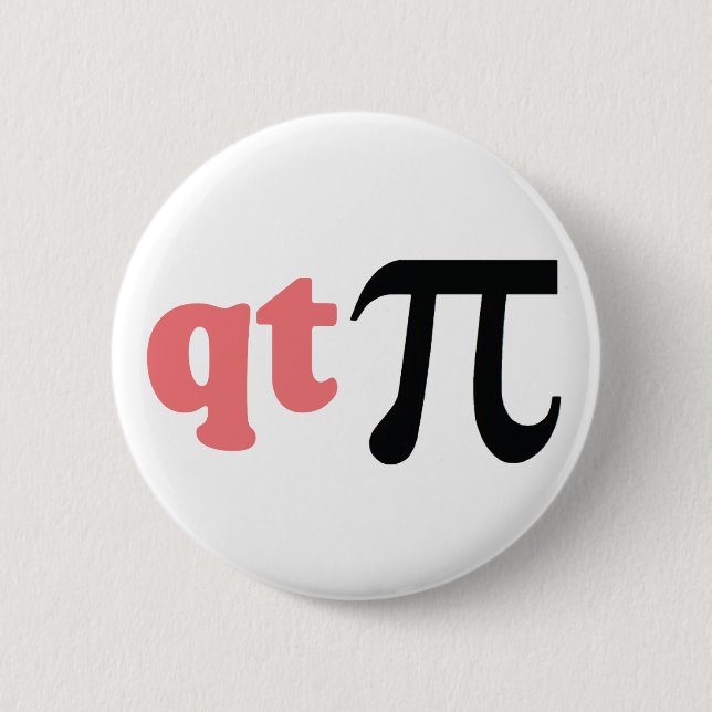 Math Humour - Cute Tee Pi 2 Inch Round Button (Front)