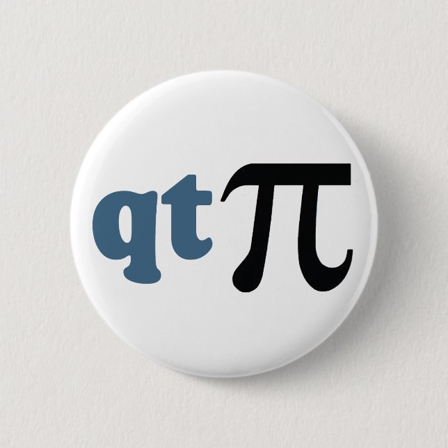 Math Humour - Cute Tee Pi 2 Inch Round Button (Front)