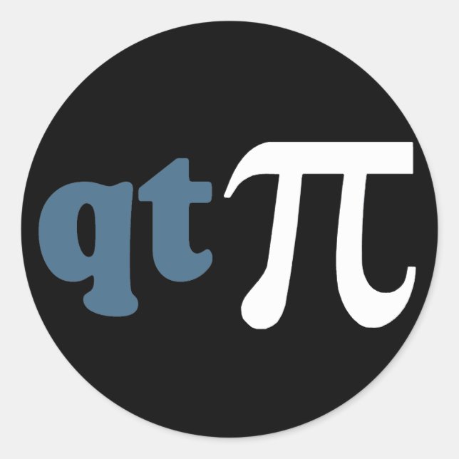 Math Humour - Cute Tee Pi Classic Round Sticker (Front)