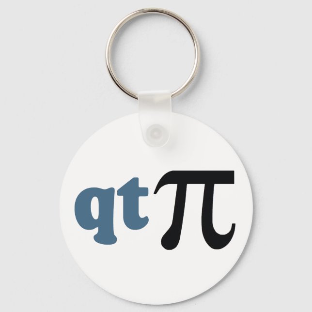 Math Humour - Cute Tee Pi Keychain (Front)