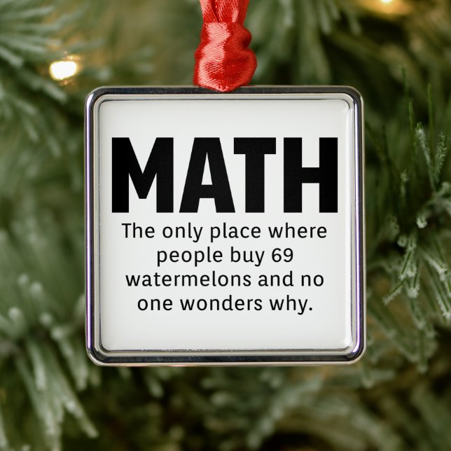 Math Humour Metal Ornament (Tree)