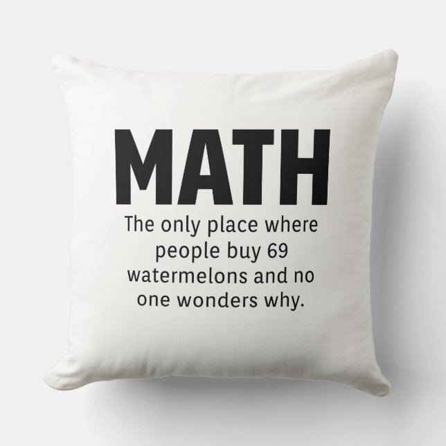 Math Humour Throw Pillow (Front)
