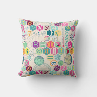 Math in color (pink) throw pillow