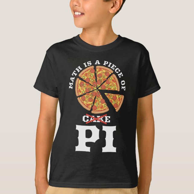 Math Is A Piece Of Cake Apple Pi Happy Pi Day Gift T-Shirt (Front)