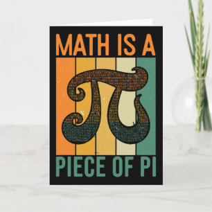 Math Is A Piece Of Pi Retro Pi Day Teacher Graphic Card