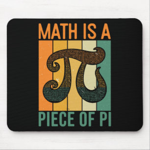 Math Is A Piece Of Pi Retro Pi Day Teacher Graphic Mouse Pad