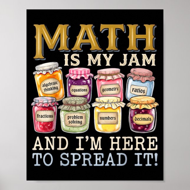 Math Is Favourite Funny Back To School Mathematic Poster (Front)