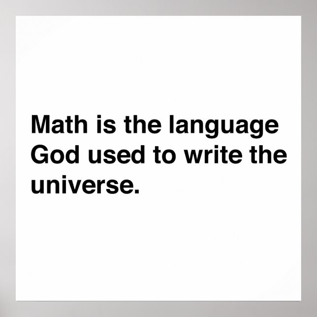 Math is Gods Language Poster (Front)