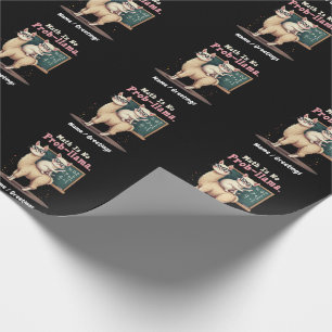 Math Is No Prob-llama Fun & Cute Math Inspiration Wrapping Paper