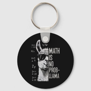 Math Is No Prob-llama Funny Llama Man Women Keychain