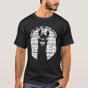 Math is No Prob Llama vintage Math Llama Teacher T-Shirt