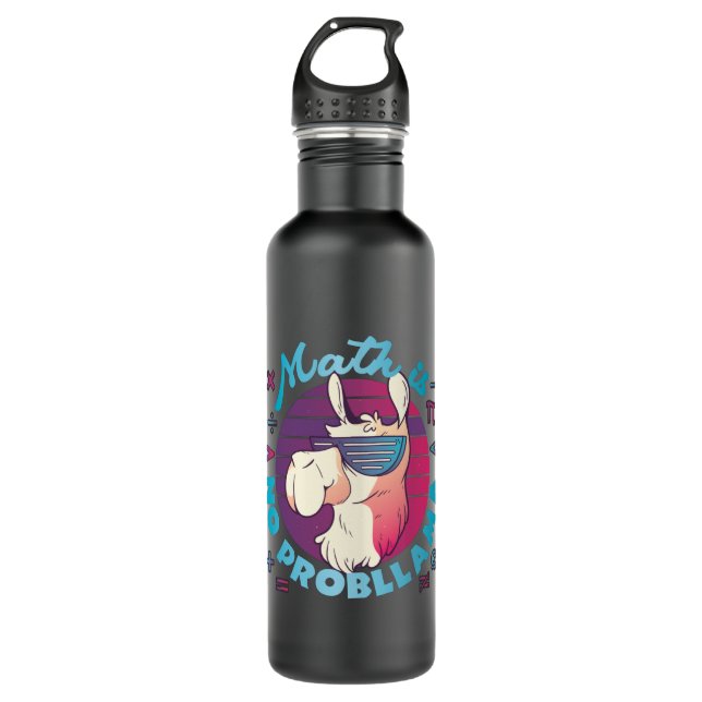 Math Is No ProbLlama 710 Ml Water Bottle (Front)