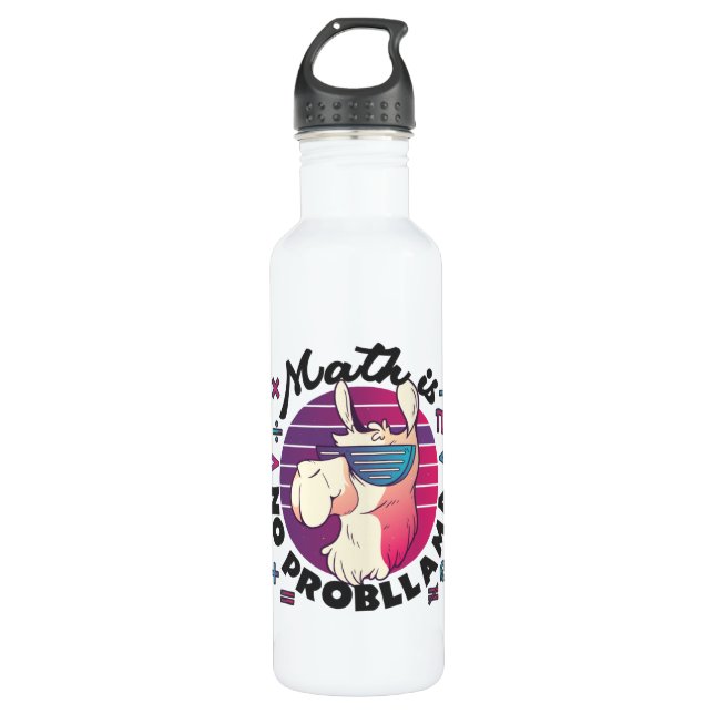 Math Is No ProbLlama 710 Ml Water Bottle (Front)
