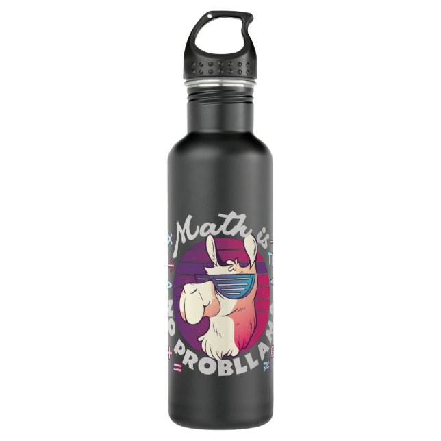 Math Is No ProbLlama 710 Ml Water Bottle (Front)