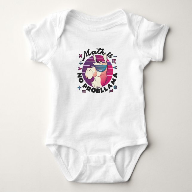 Math Is No ProbLlama Baby Bodysuit (Front)