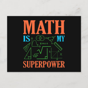 Math Is Superpower Teacher Mathematics Maths Postcard